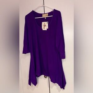 NWT Fit and flare asymmetric tunic. Size 1X